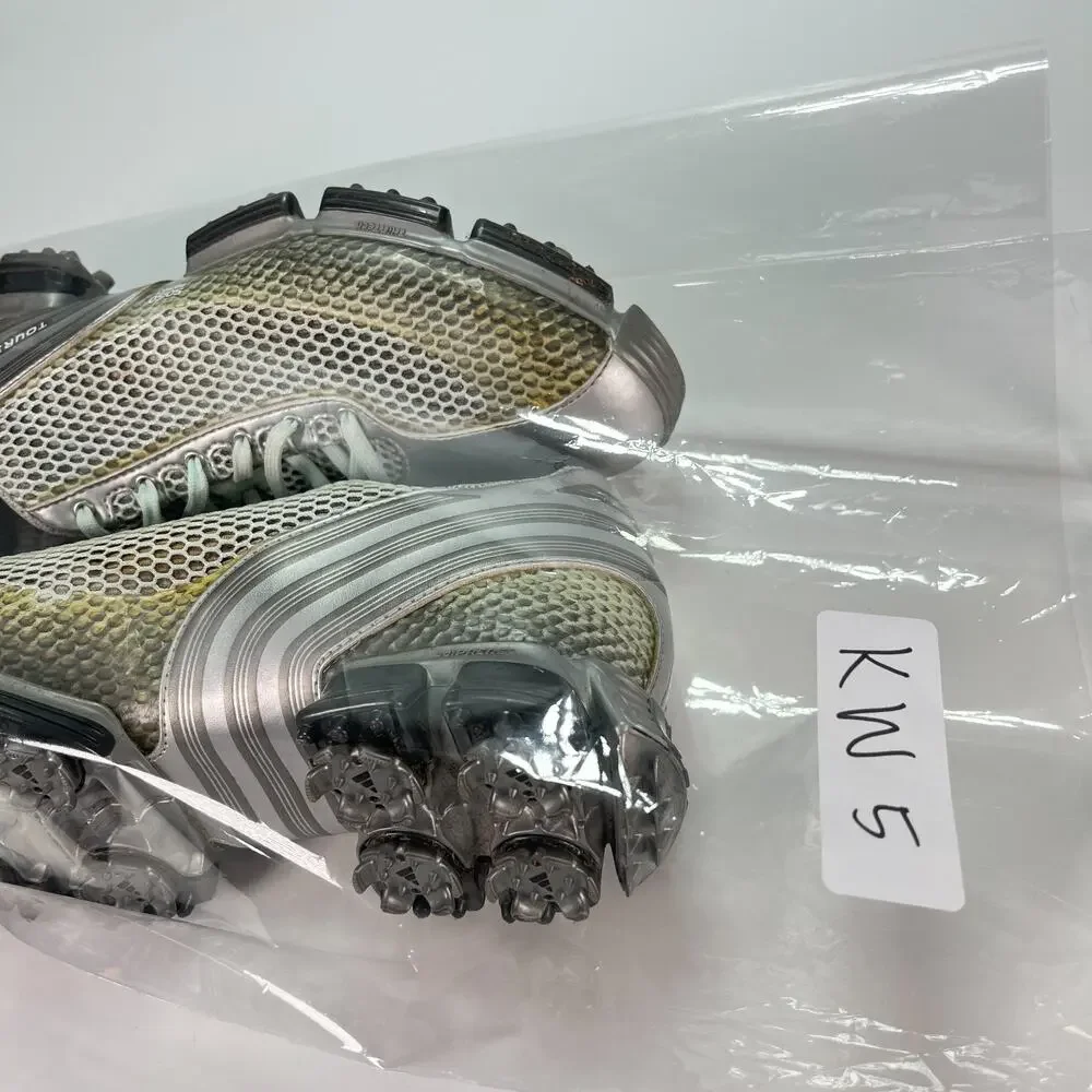 adidas TOUR360 50/50 Protect Silver Metallic Grey Low Top Golf Shoes Womens Sz 8